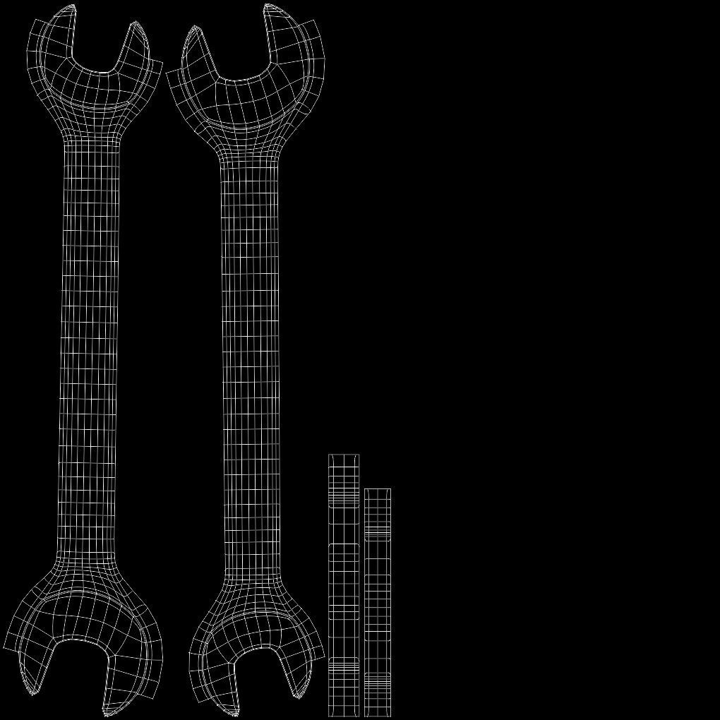 Standard Metric Open End Wrench Low-poly 3D model_31