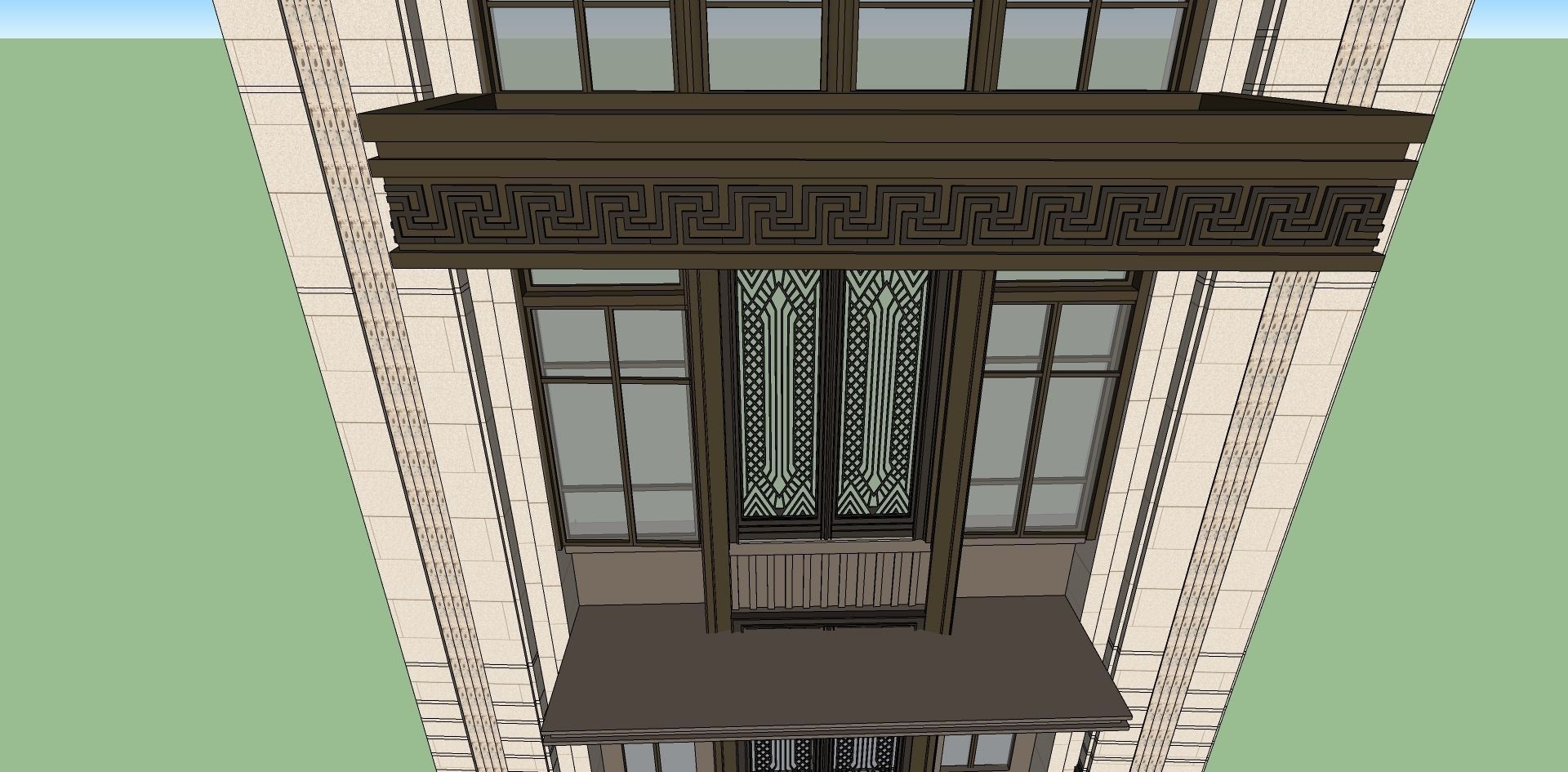 vernacular front facade sketchup model 3D model_2