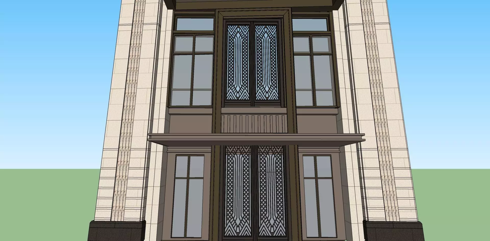vernacular front facade sketchup model 3D model_0