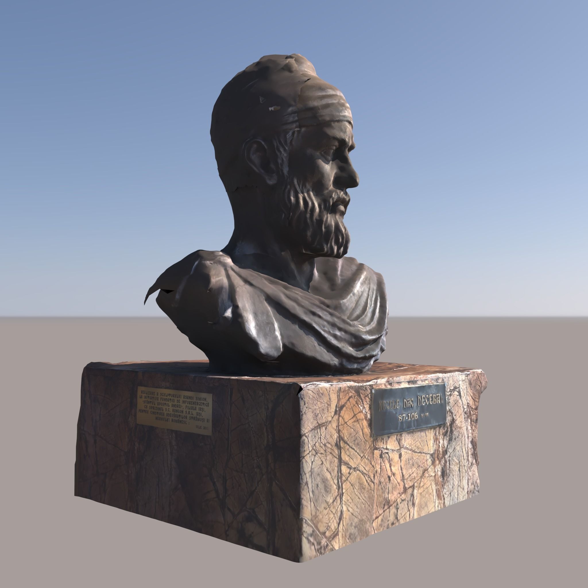 Dacian King Decebal Statue 3D model_1