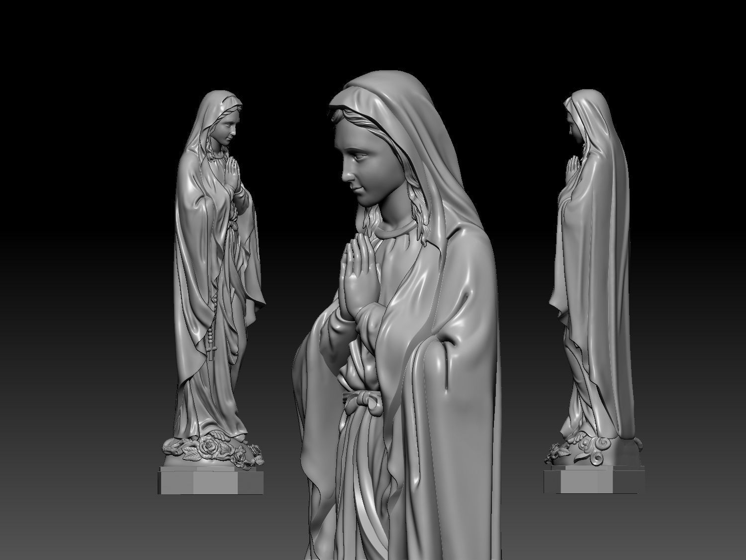 Virgin Mary Statue 3D print model_6