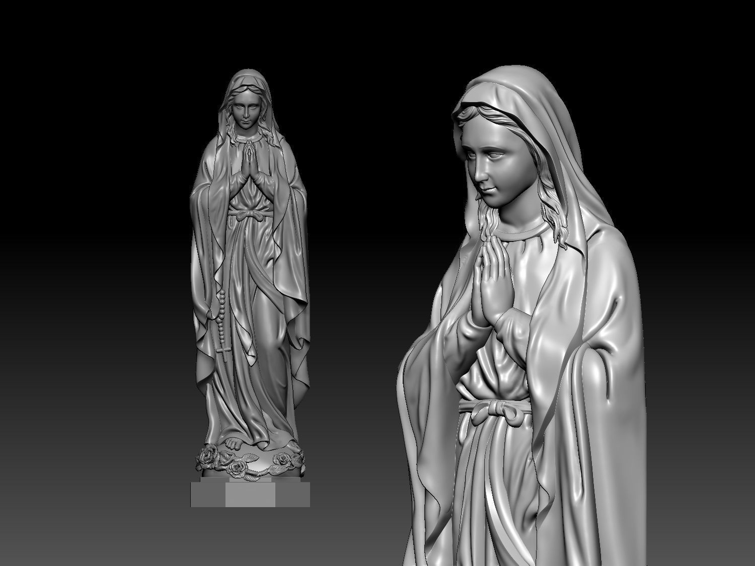 Virgin Mary Statue 3D print model_1