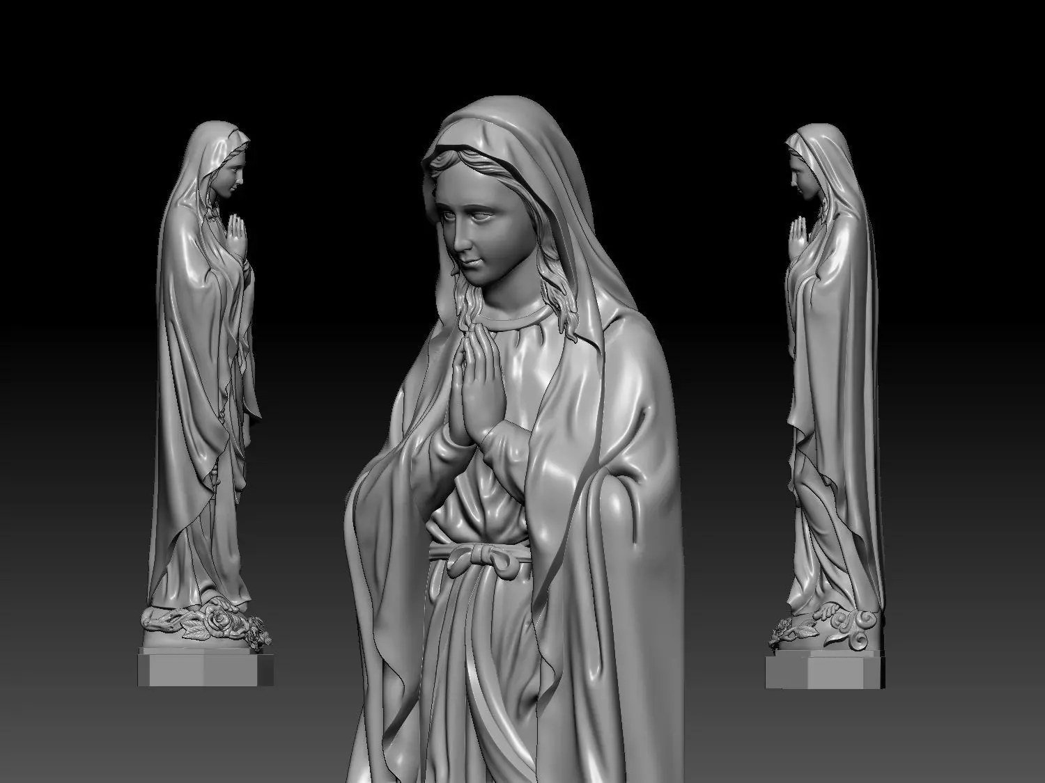 Virgin Mary Statue 3D print model_0