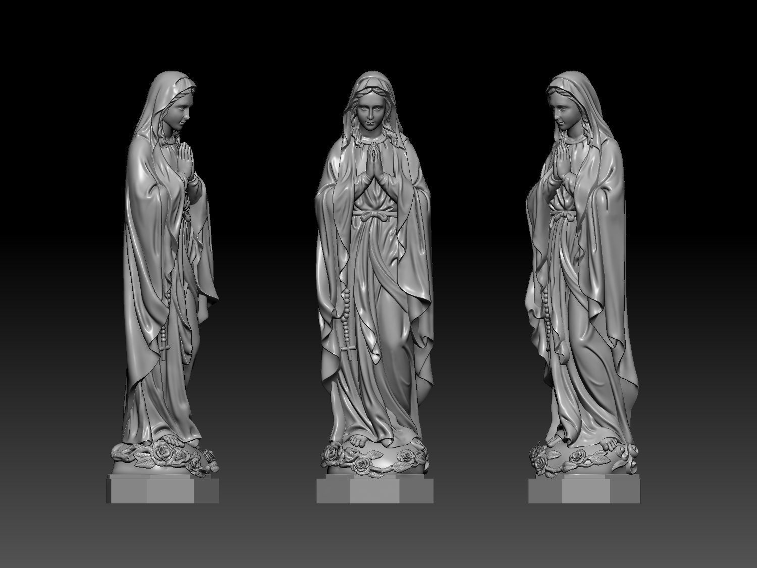 Virgin Mary Statue 3D print model_2