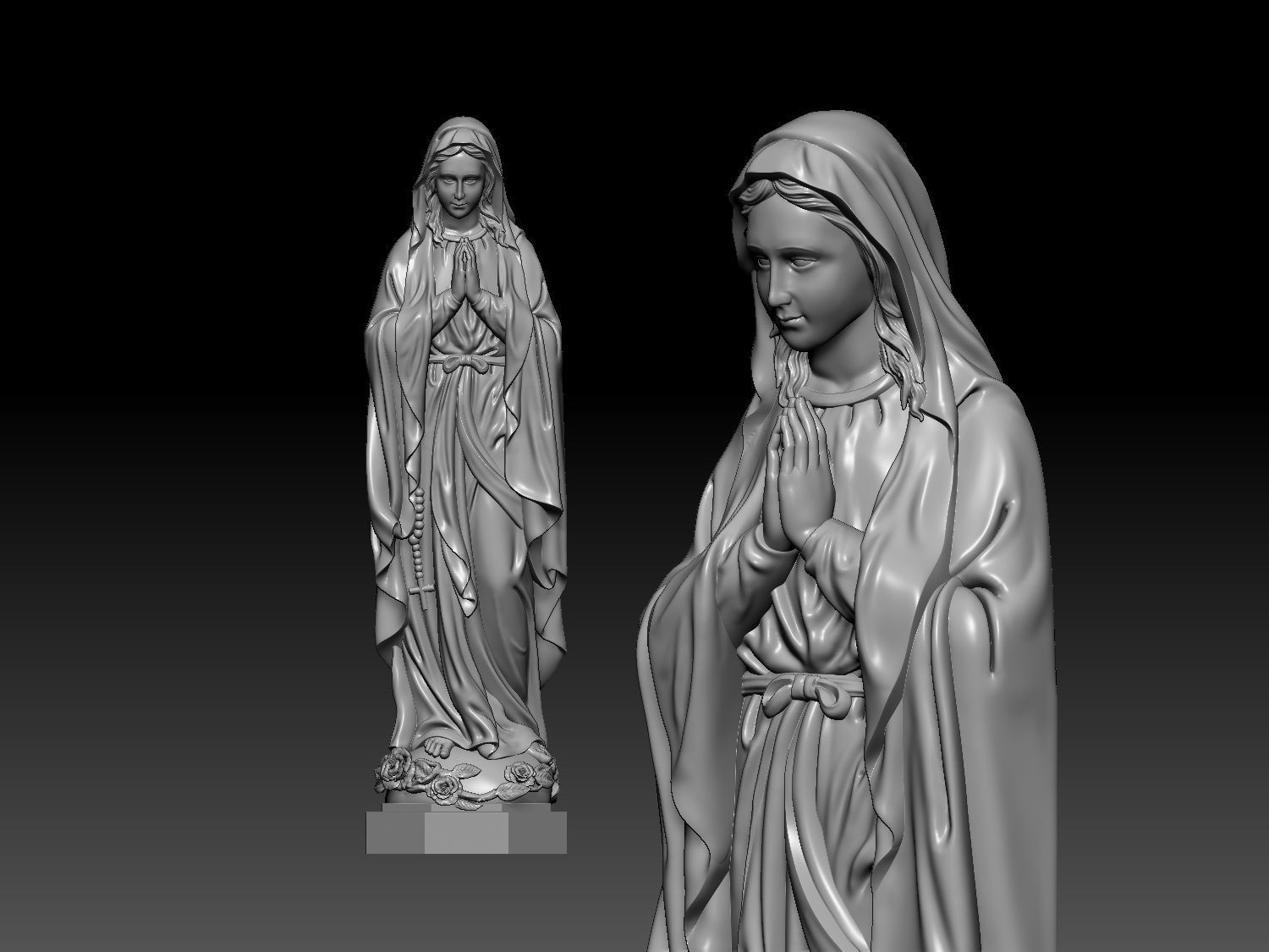 Virgin Mary Statue 3D print model_8