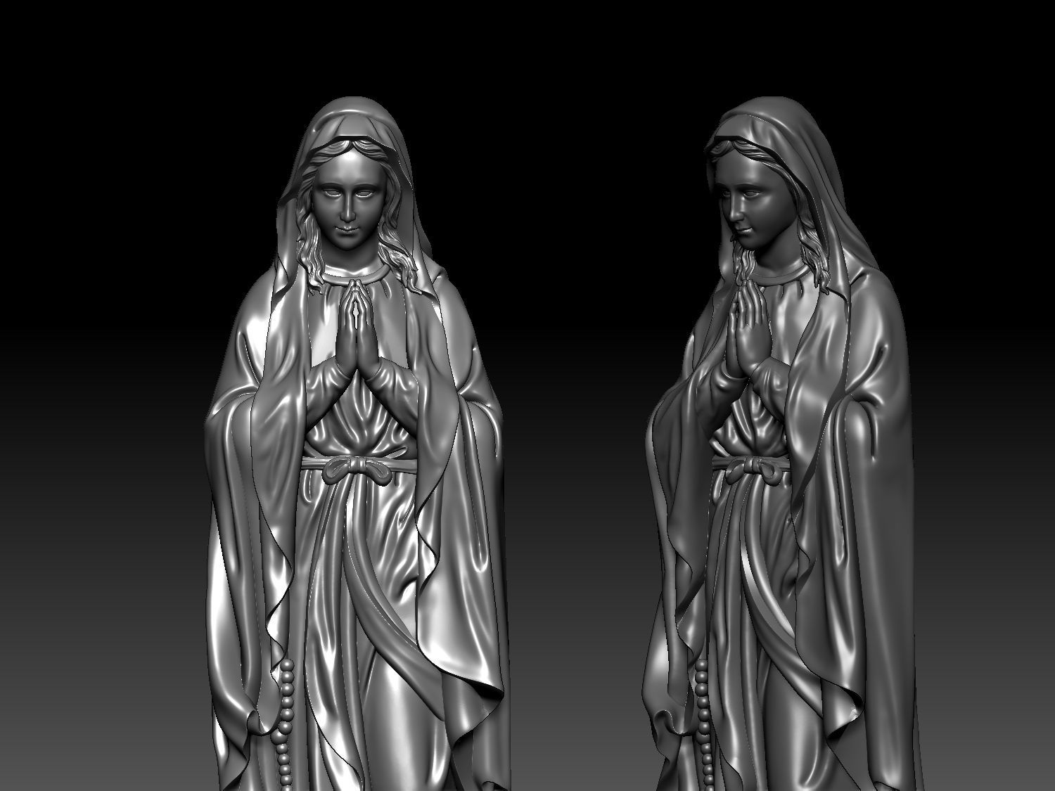 Virgin Mary Statue 3D print model_7
