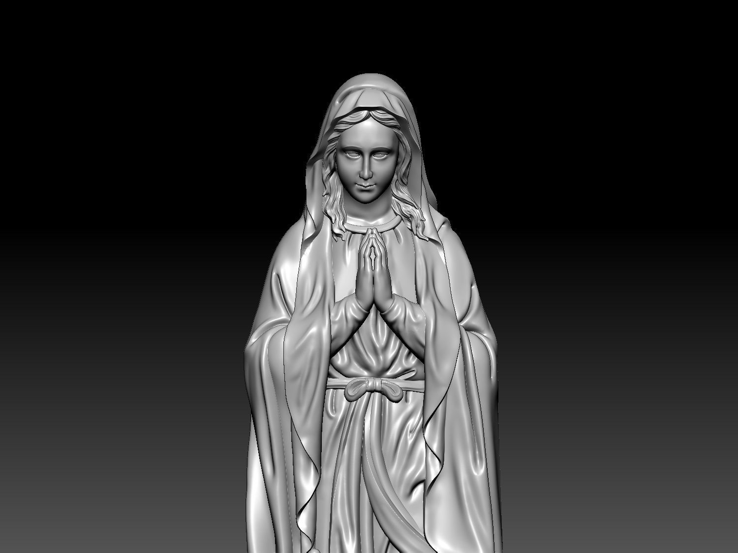 Virgin Mary Statue 3D print model_5