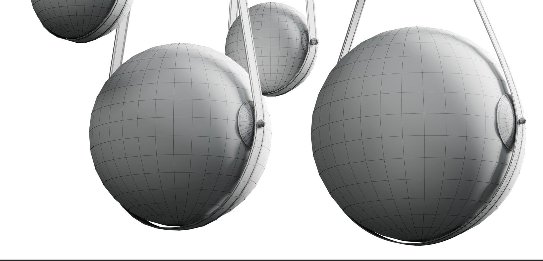 Derby LED Linear Suspension pendant light Low-poly 3D model_9