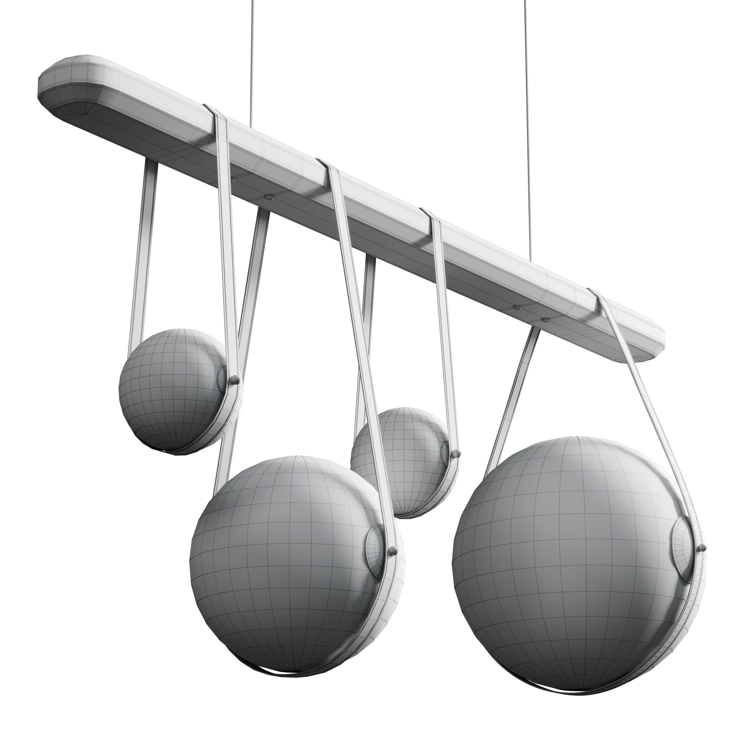 Derby LED Linear Suspension pendant light Low-poly 3D model_5