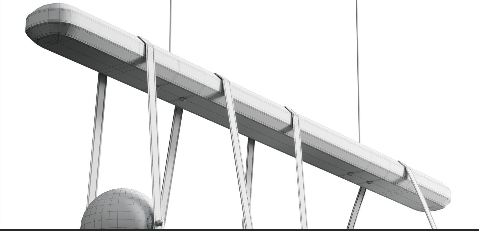 Derby LED Linear Suspension pendant light Low-poly 3D model_10