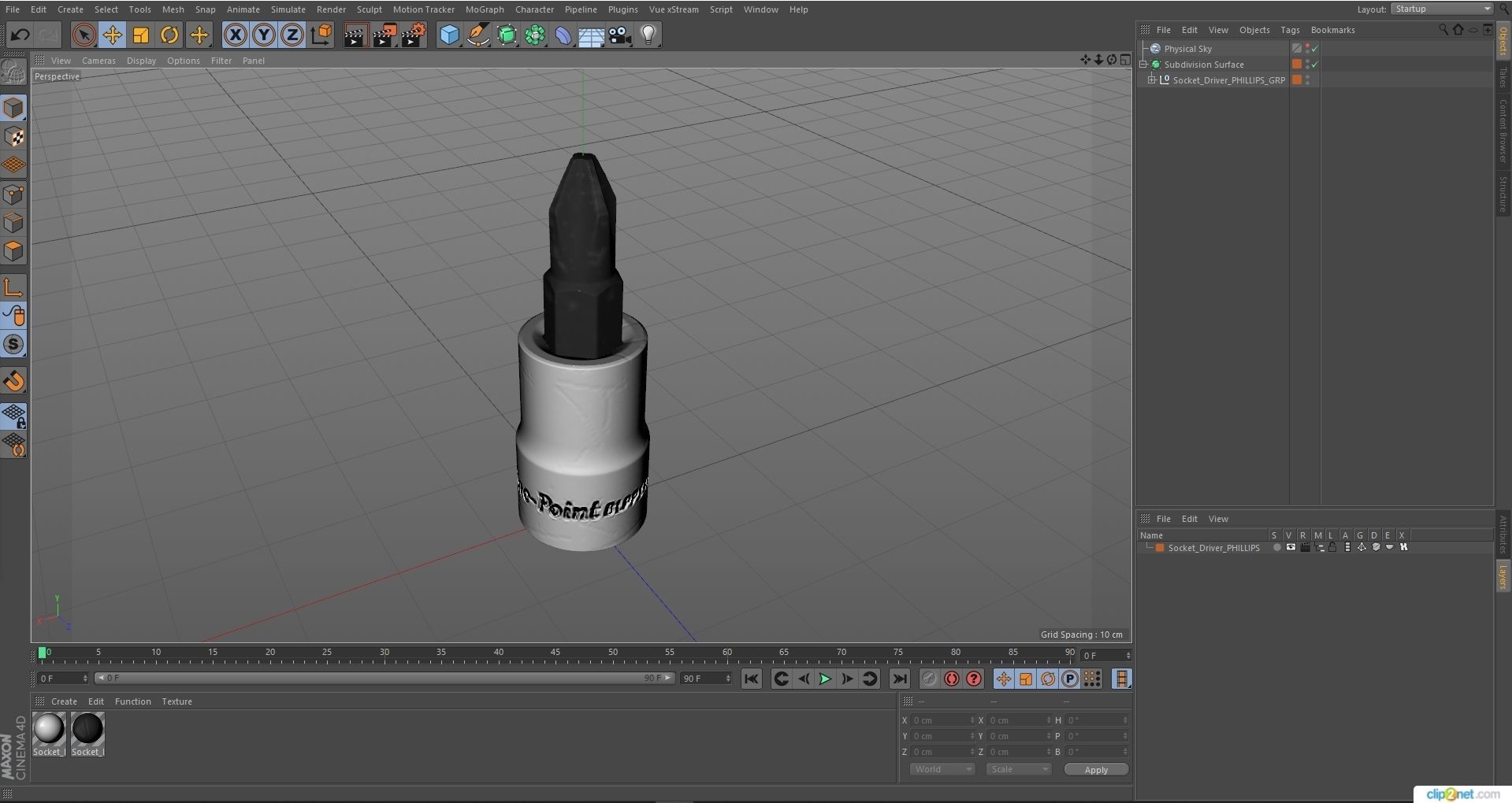 SO Socket Driver PHILLIPS BLPP142 Low-poly 3D model_31