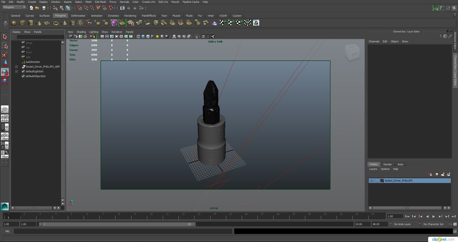 SO Socket Driver PHILLIPS BLPP142 Low-poly 3D model_28