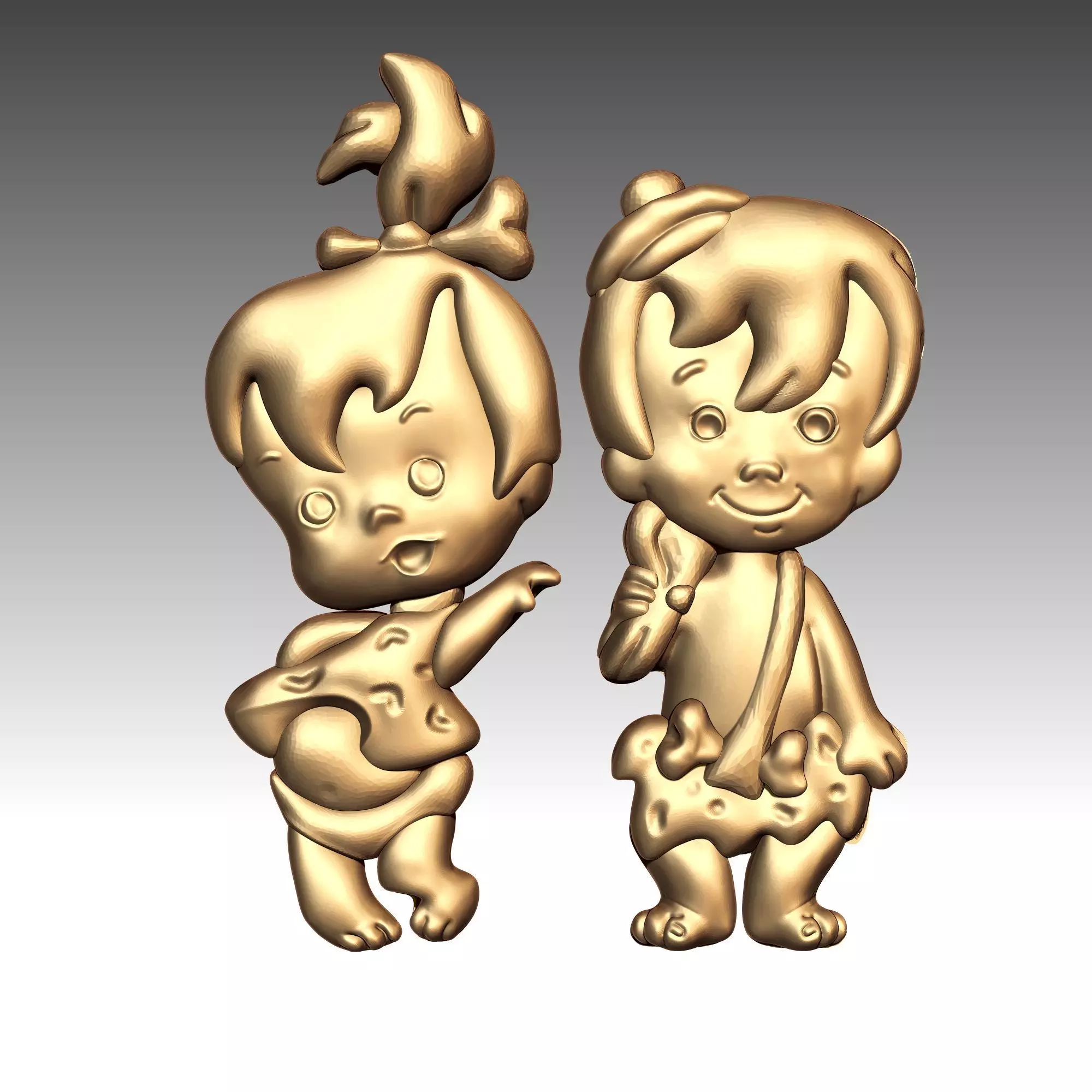 Pebles y Bam Bam 3D print model