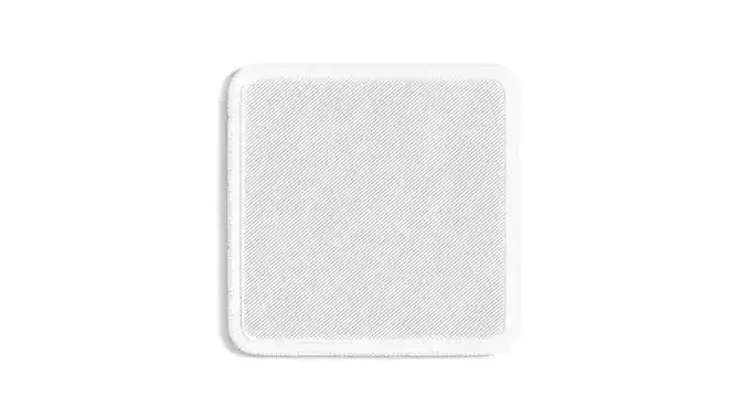 White Square Embroidered Patch - embroidery quadratic badge