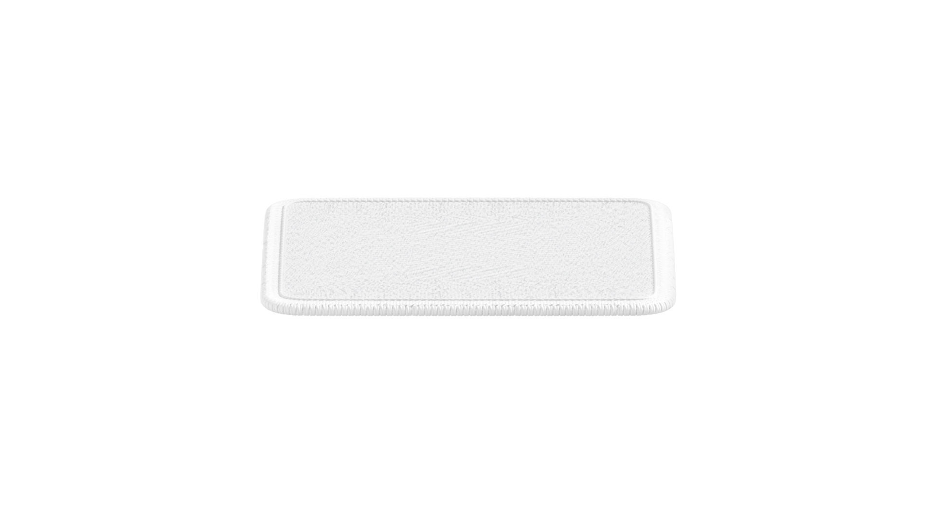 White Square Embroidered Patch - embroidery quadratic badge 3D model_2