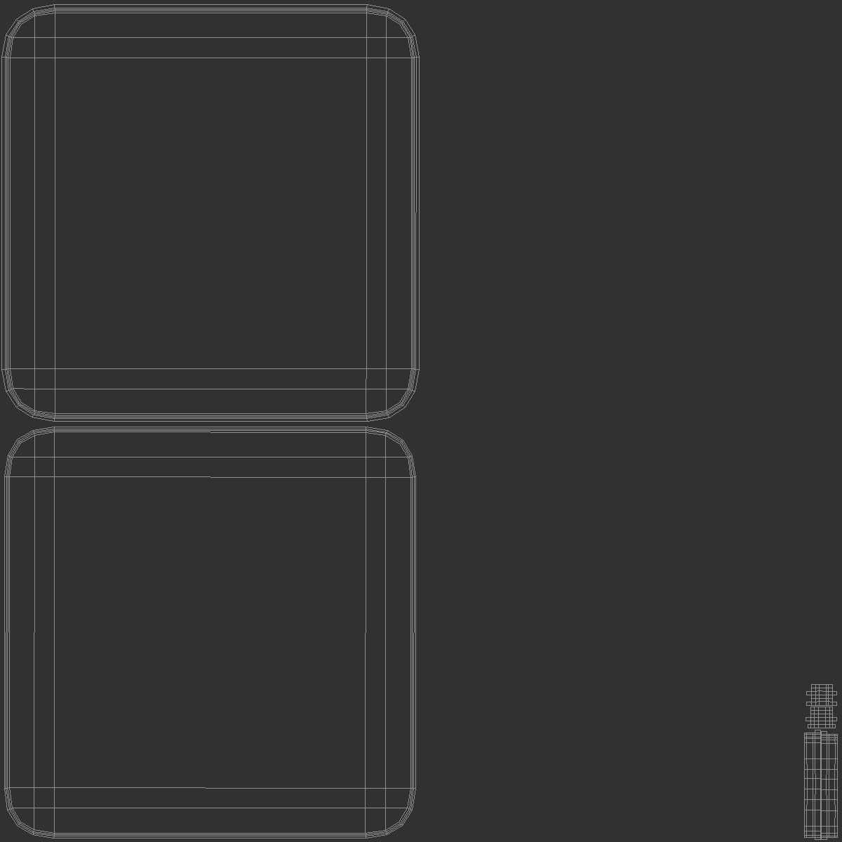 White Square Embroidered Patch - embroidery quadratic badge 3D model_5