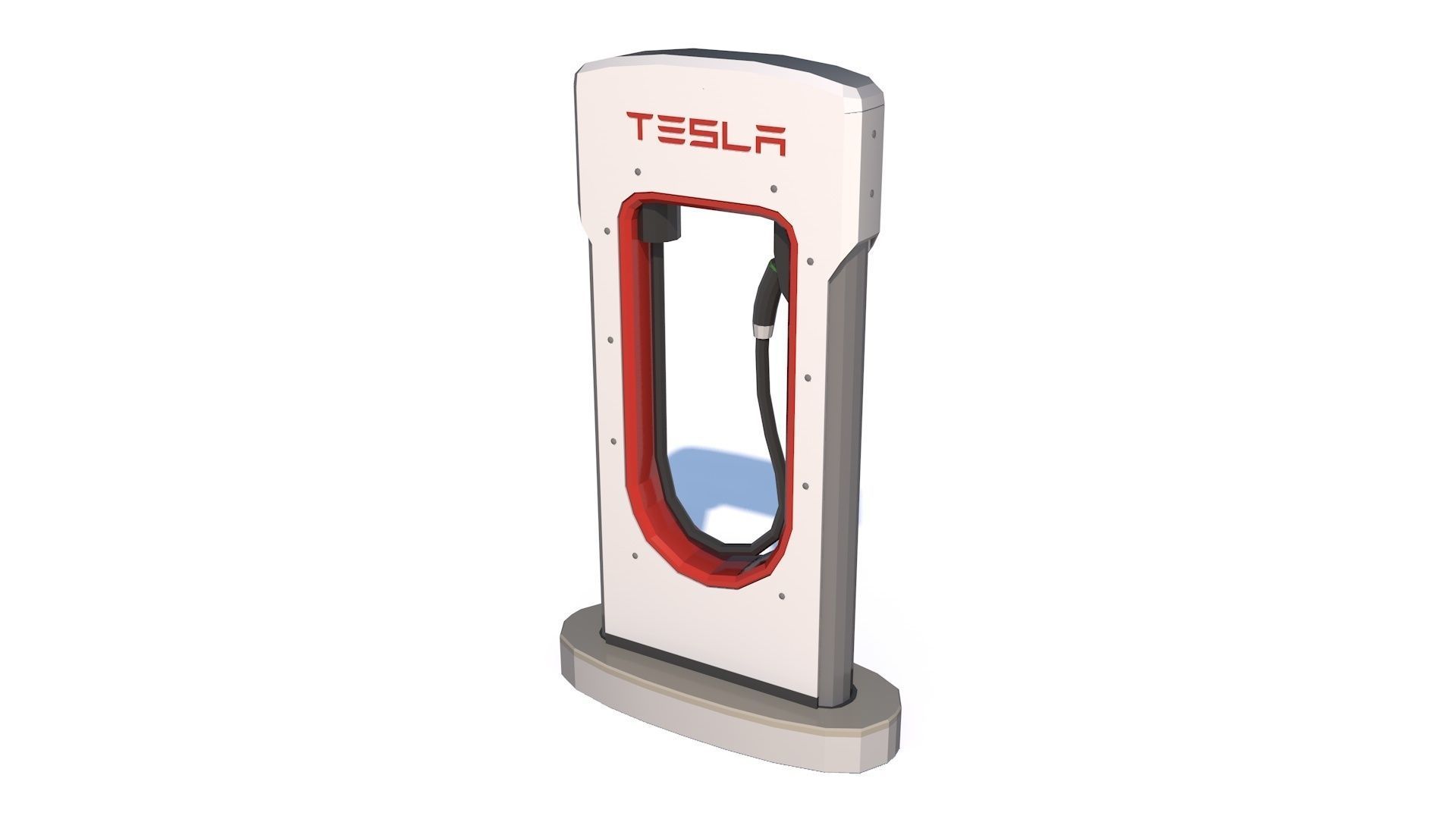 Tesla Cybertruck with Charging Station Module - Game Ready Low-poly 3D model_4