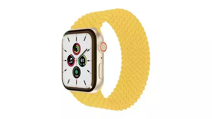 Apple Watch SE Silver Aluminium Case Maize Braided Solo Loop