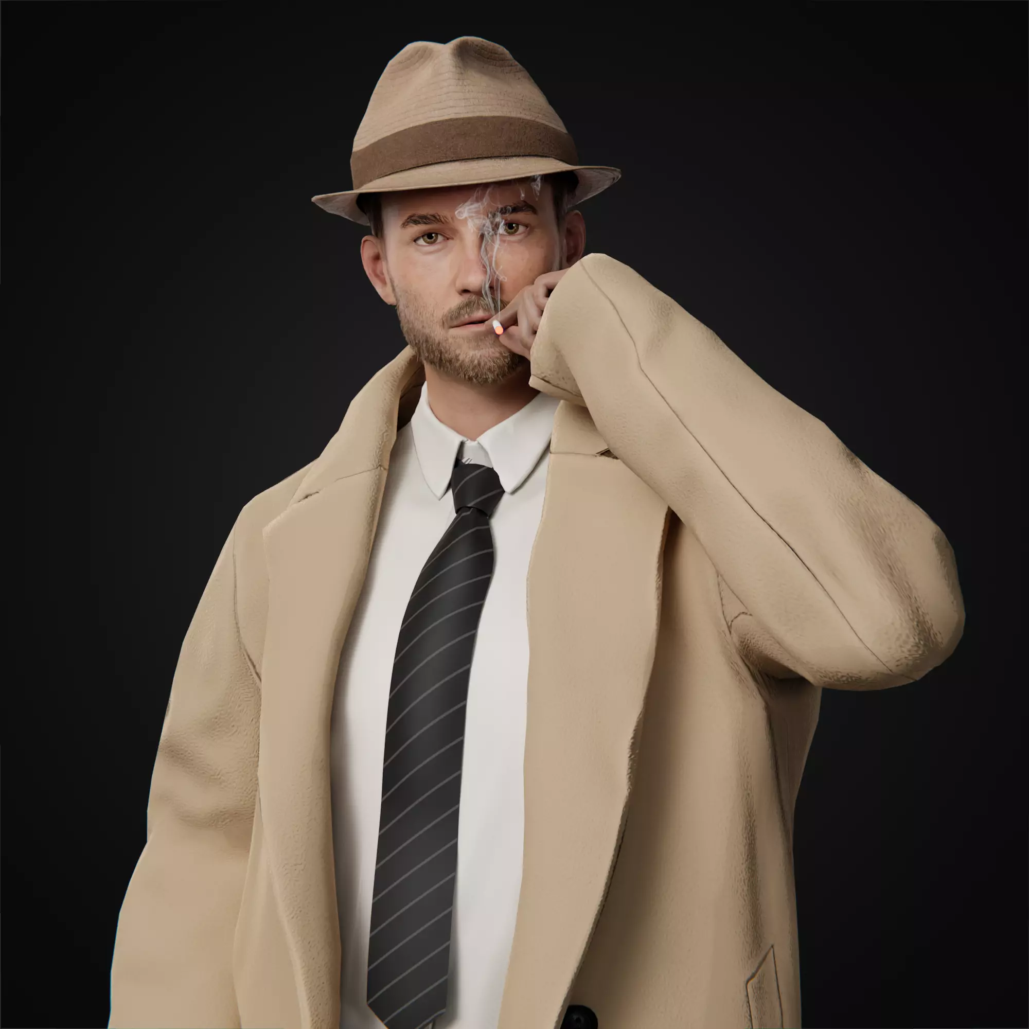 Detective 3D model_0