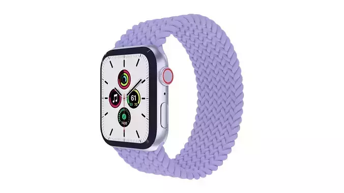 Apple Watch SE Aluminium Case English Lavender Braided Solo Loop