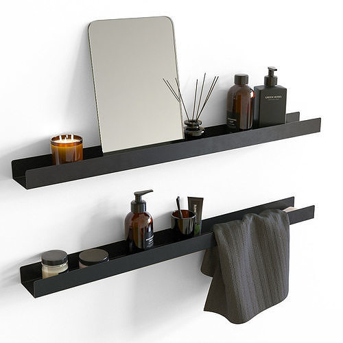Bathroom shelves Low-poly 3D model