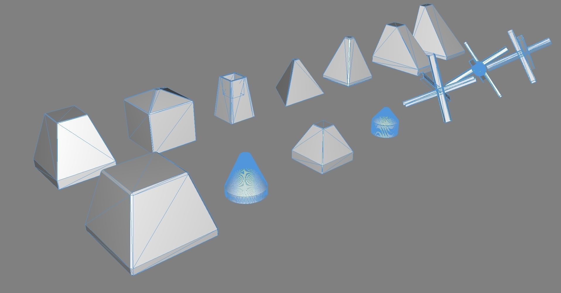 Anti Tank Obstacles - Concrete Blocks Czech Hedgehogs Barriers Low-poly 3D model_24