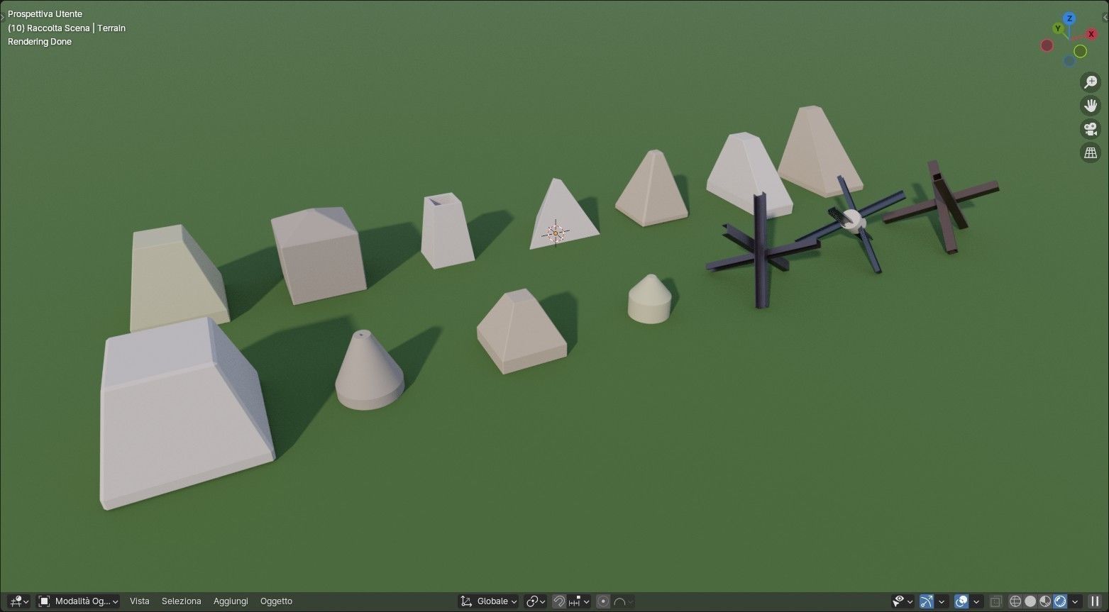 Anti Tank Obstacles - Concrete Blocks Czech Hedgehogs Barriers Low-poly 3D model_15