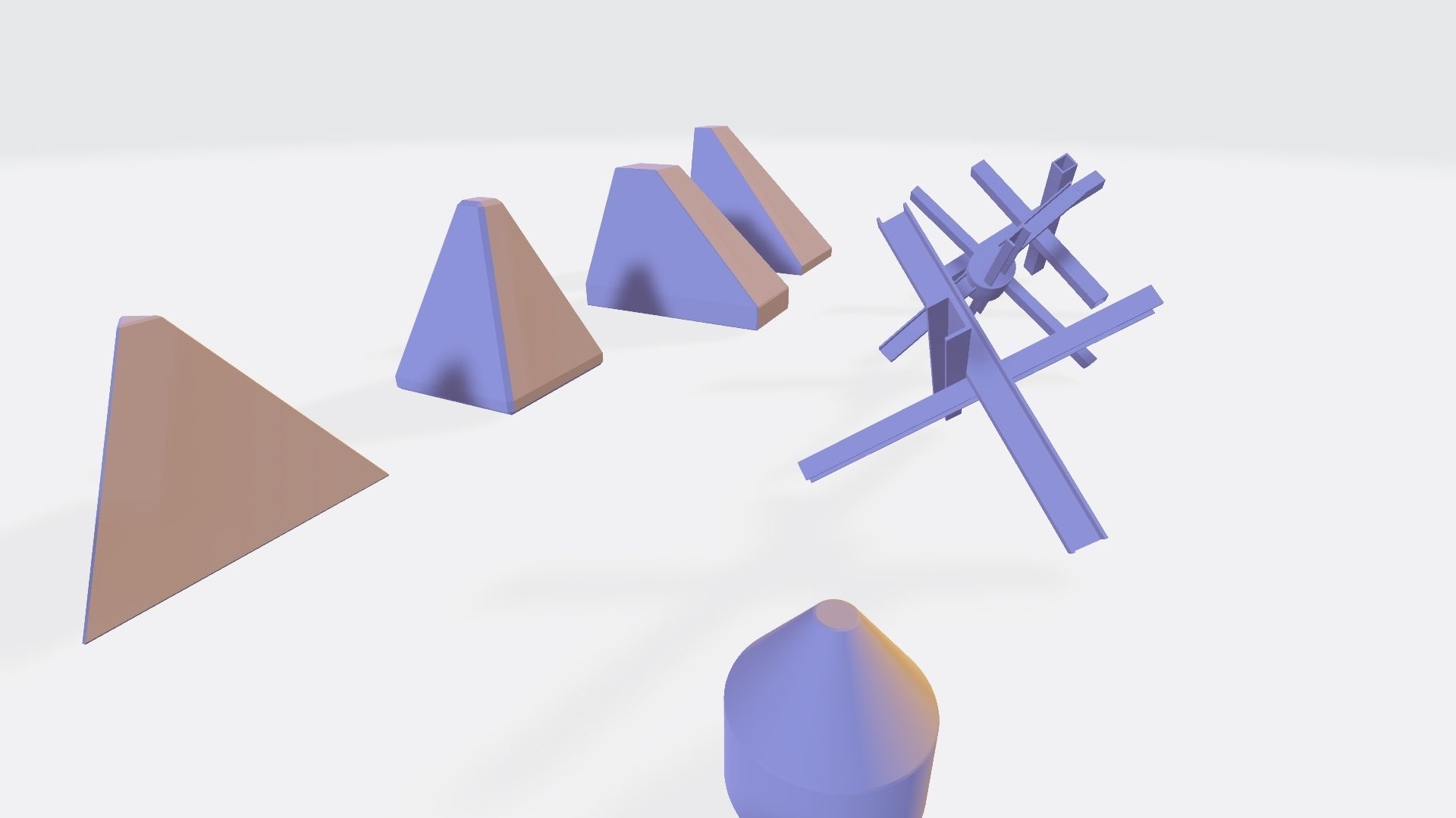 Anti Tank Obstacles - Concrete Blocks Czech Hedgehogs Barriers Low-poly 3D model_23