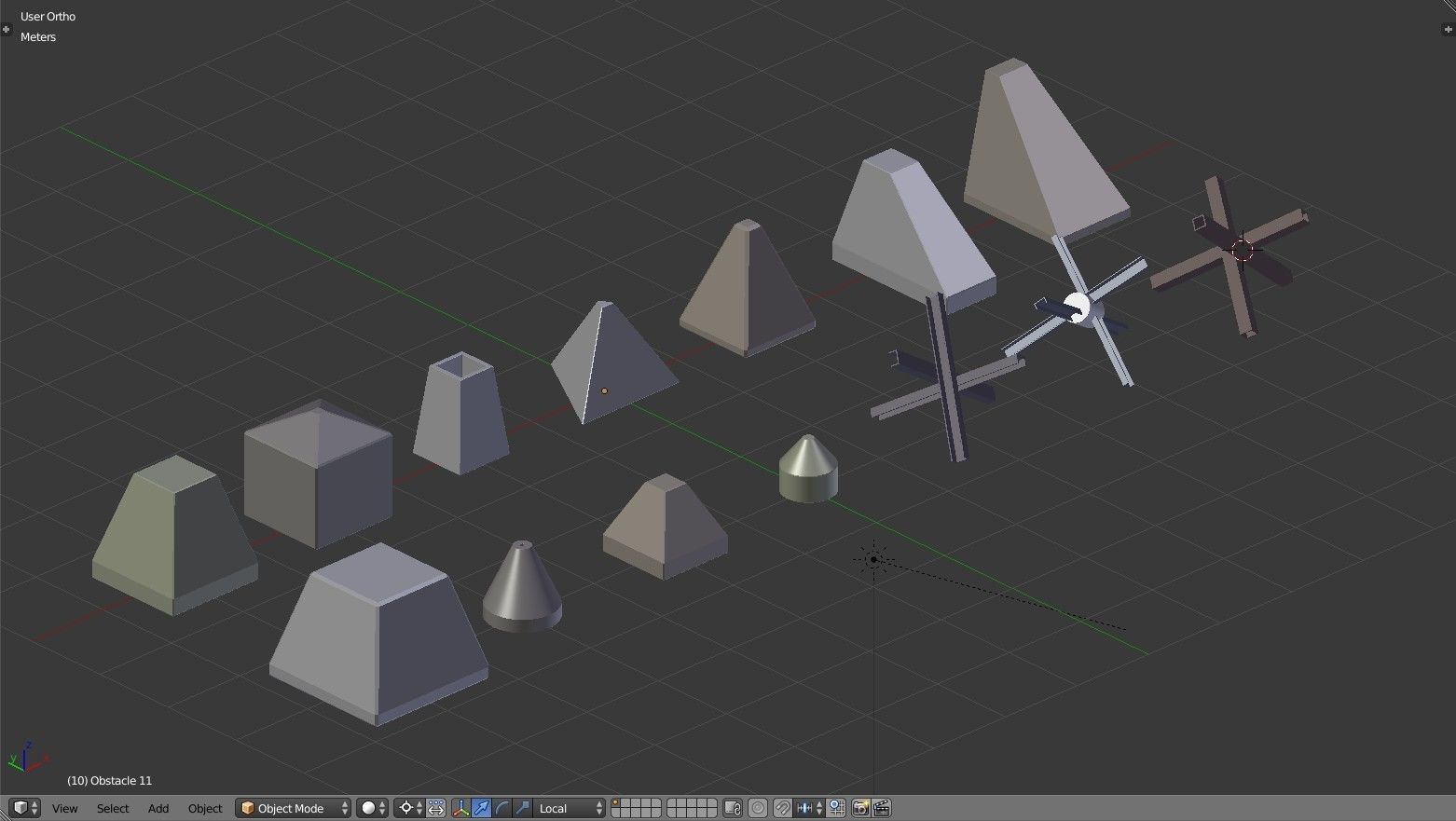 Anti Tank Obstacles - Concrete Blocks Czech Hedgehogs Barriers Low-poly 3D model_17