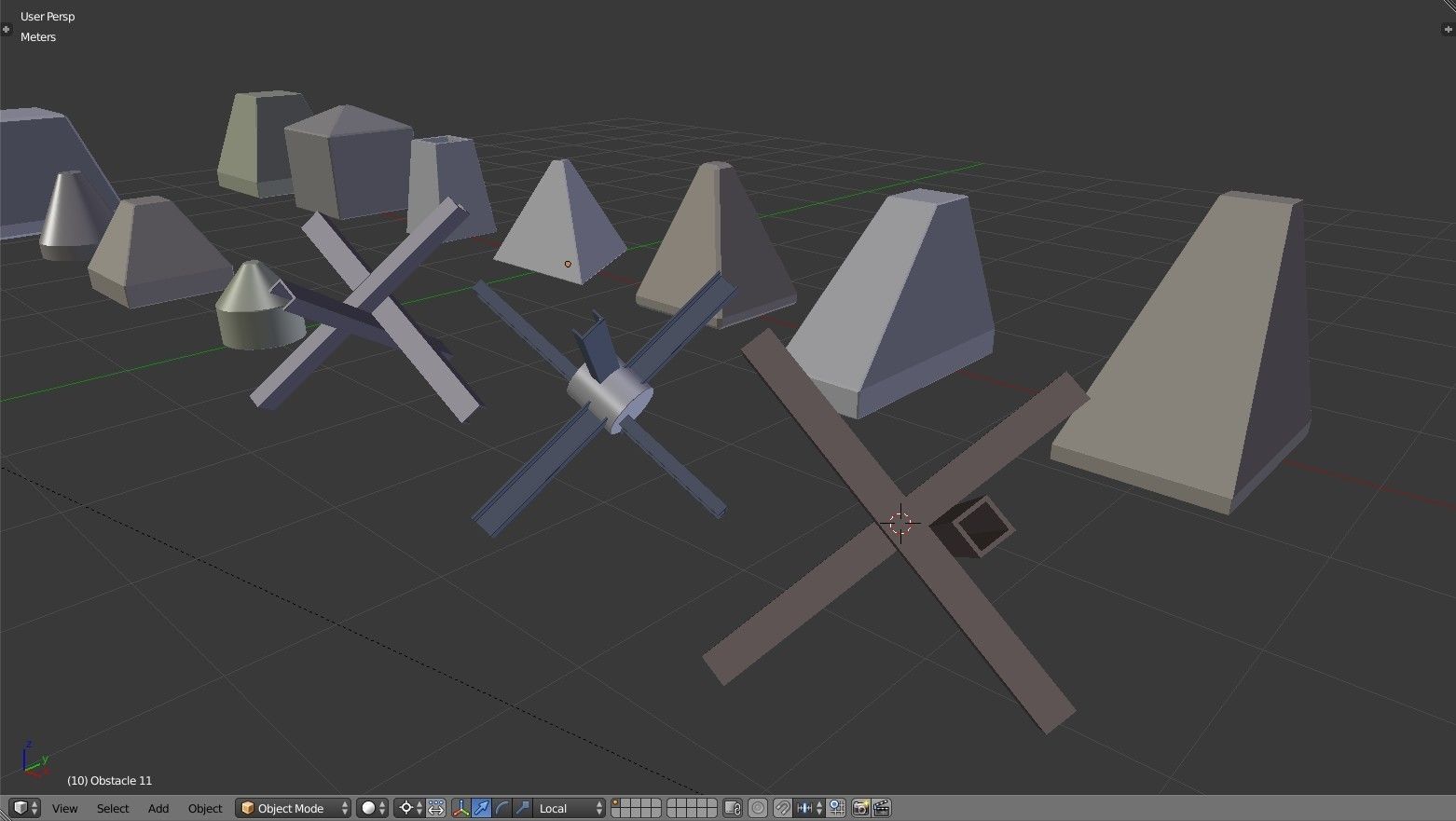 Anti Tank Obstacles - Concrete Blocks Czech Hedgehogs Barriers Low-poly 3D model_19