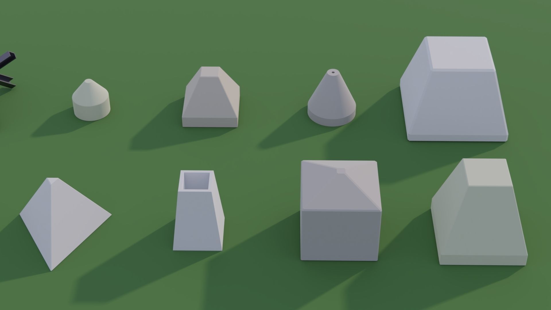 Anti Tank Obstacles - Concrete Blocks Czech Hedgehogs Barriers Low-poly 3D model_12