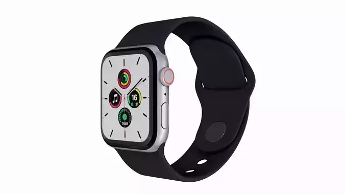 Apple Watch SE - Silver Aluminium Case with Midnight Sport Band