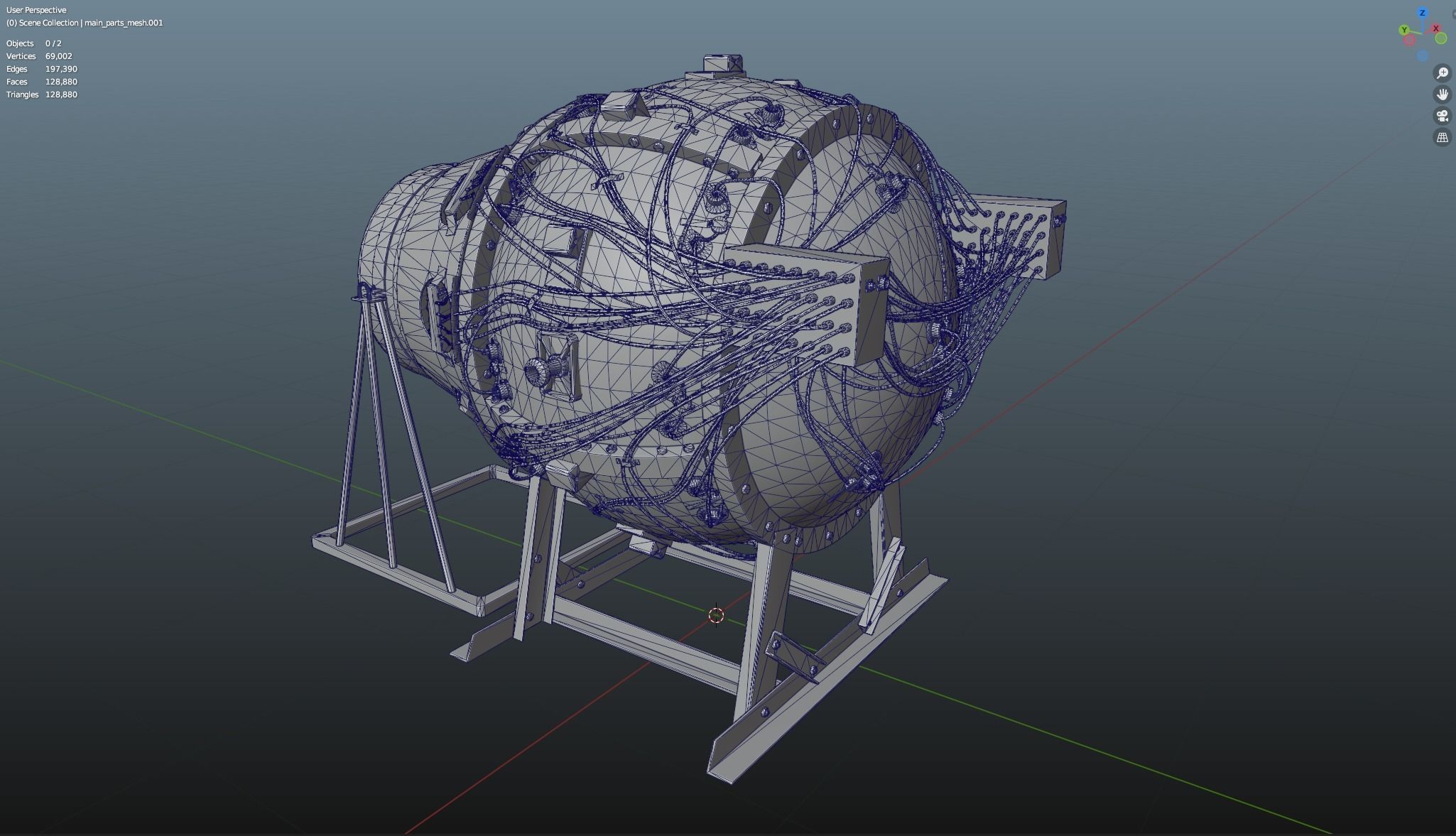 The Gadget world first atomic bomb Low-poly 3D model_25