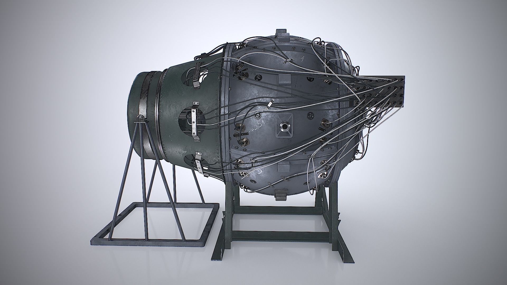The Gadget world first atomic bomb Low-poly 3D model_6