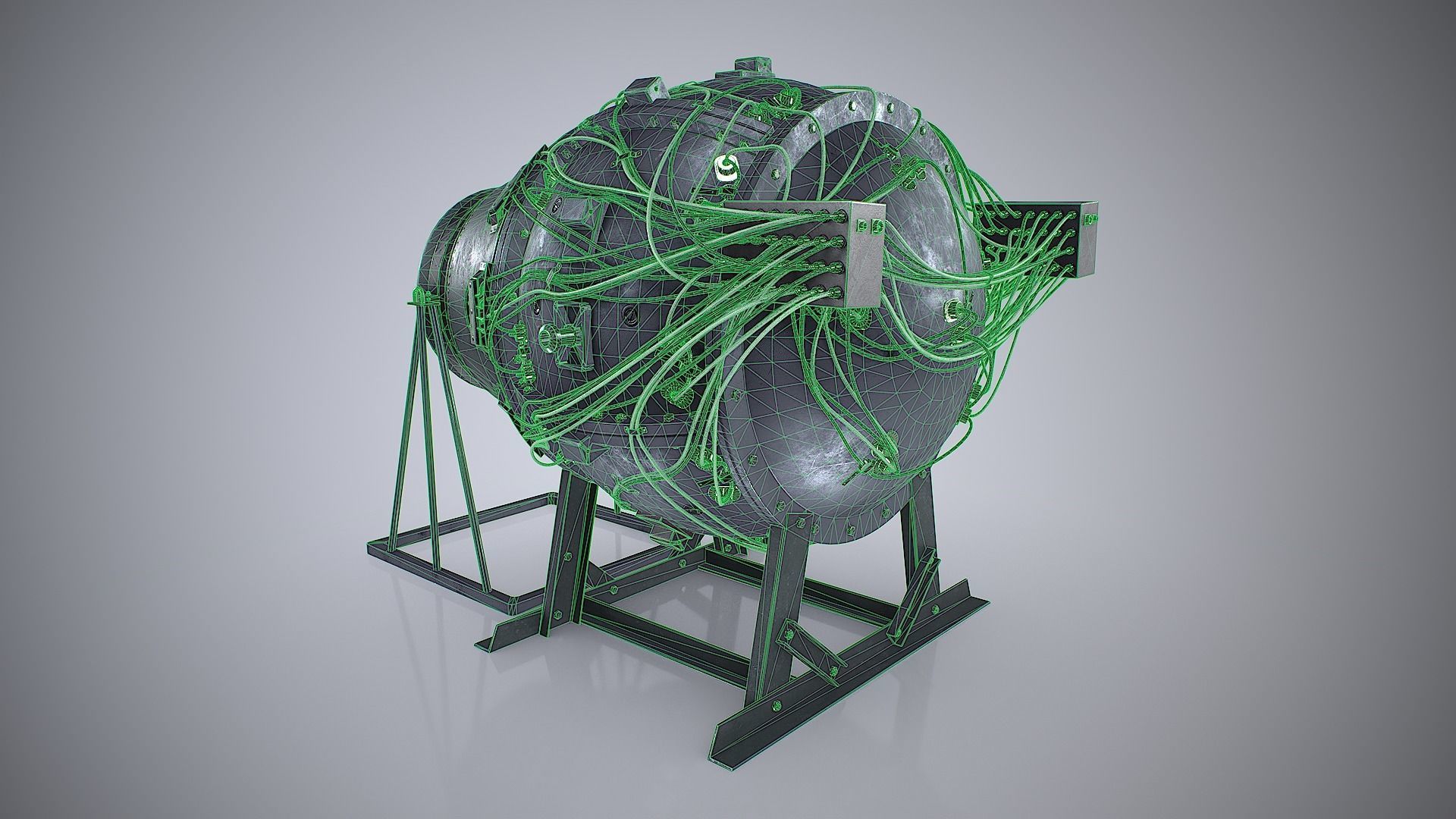 The Gadget world first atomic bomb Low-poly 3D model_2