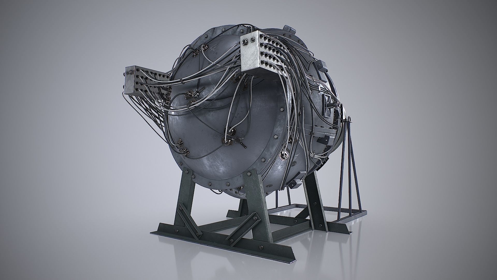 The Gadget world first atomic bomb Low-poly 3D model_4