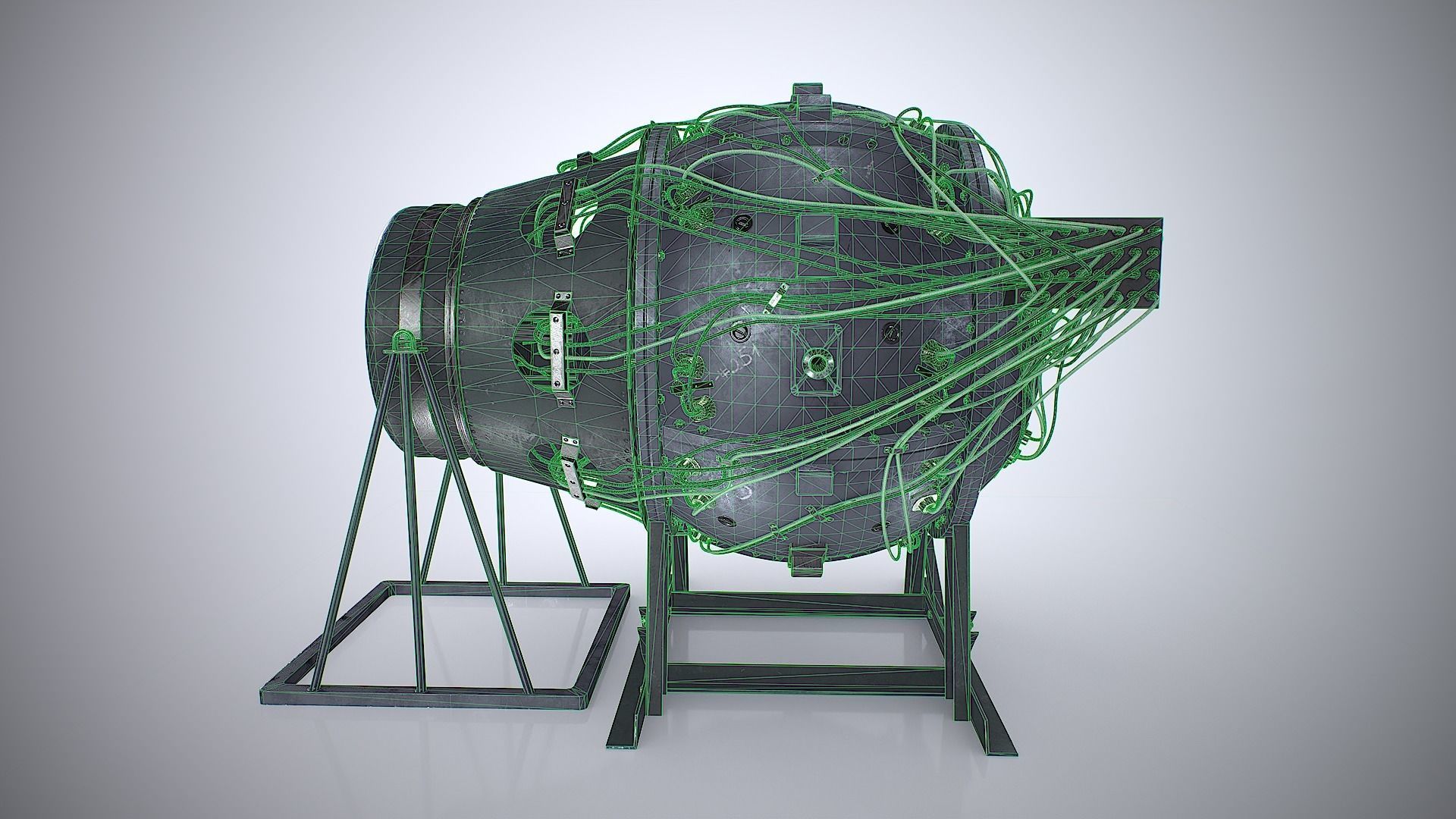 The Gadget world first atomic bomb Low-poly 3D model_7