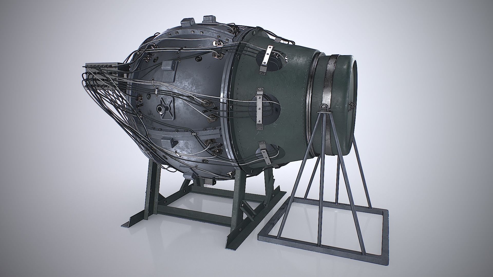 The Gadget world first atomic bomb Low-poly 3D model_12