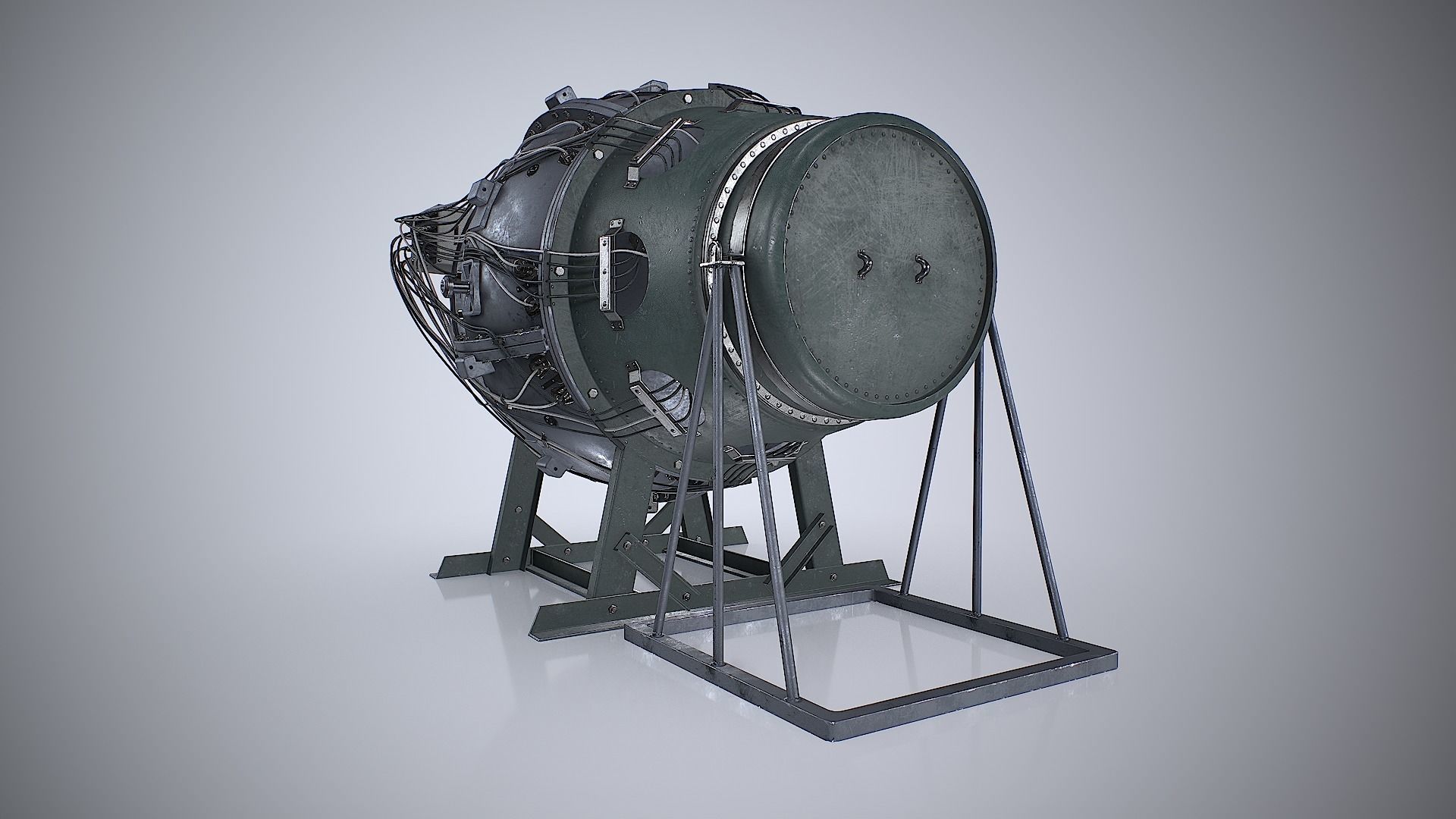 The Gadget world first atomic bomb Low-poly 3D model_11