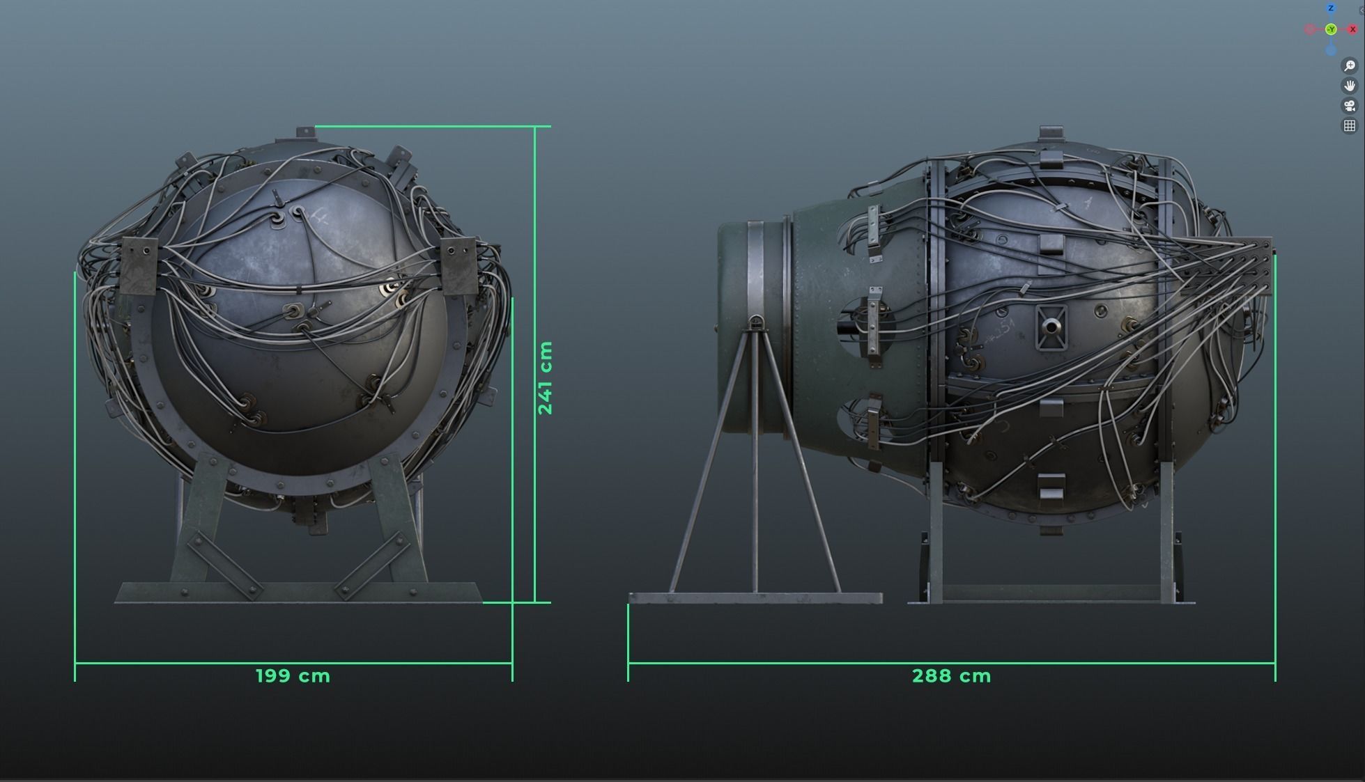 The Gadget world first atomic bomb Low-poly 3D model_23