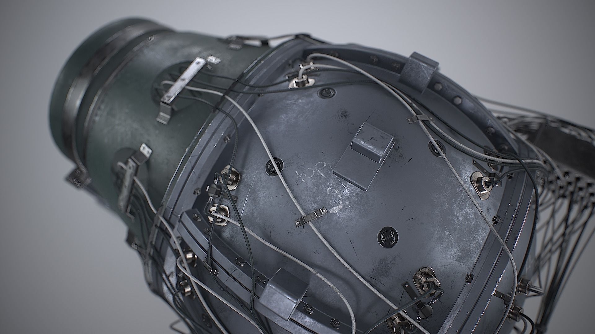 The Gadget world first atomic bomb Low-poly 3D model_16