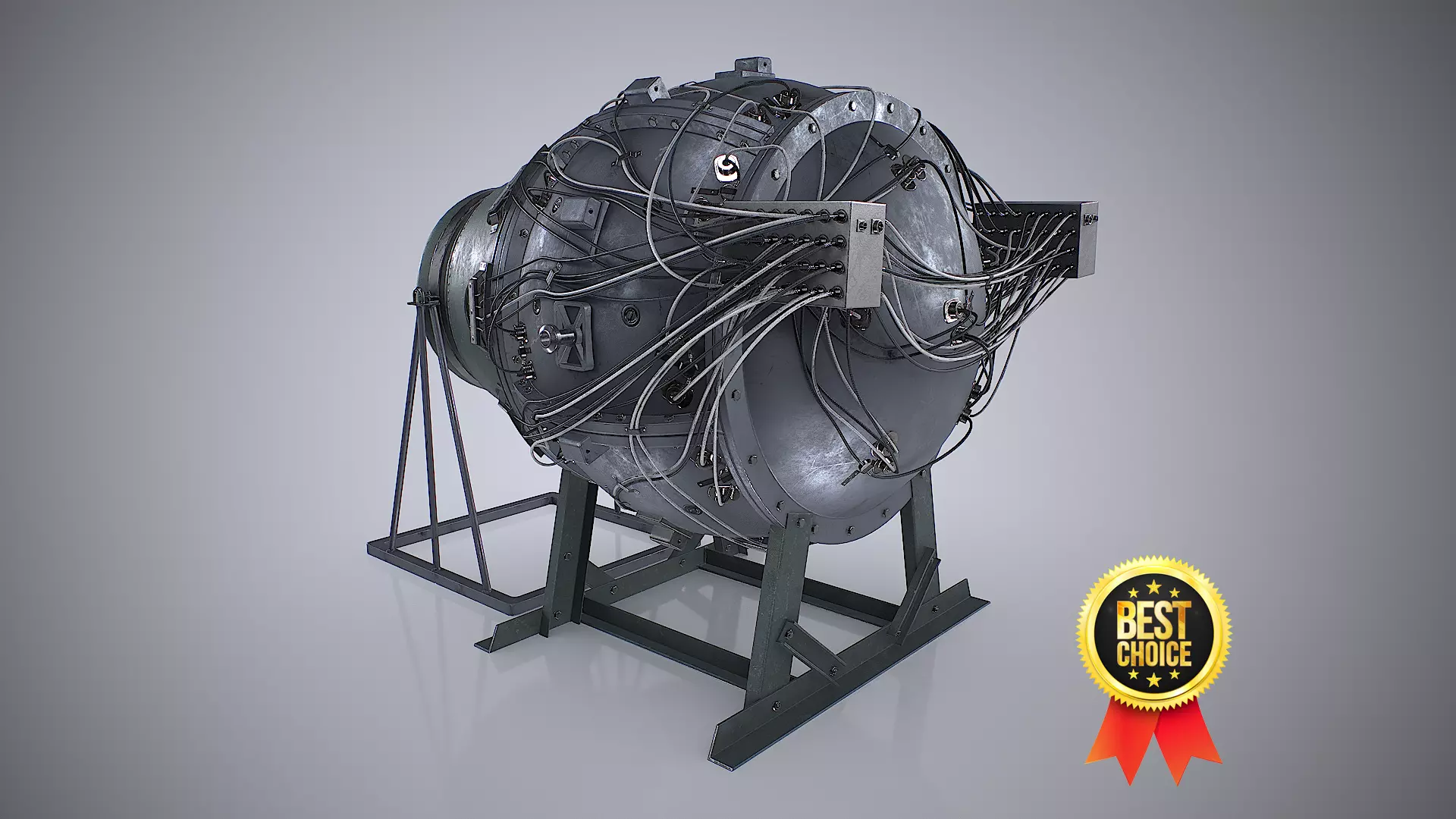 The Gadget world first atomic bomb Low-poly 3D model_0