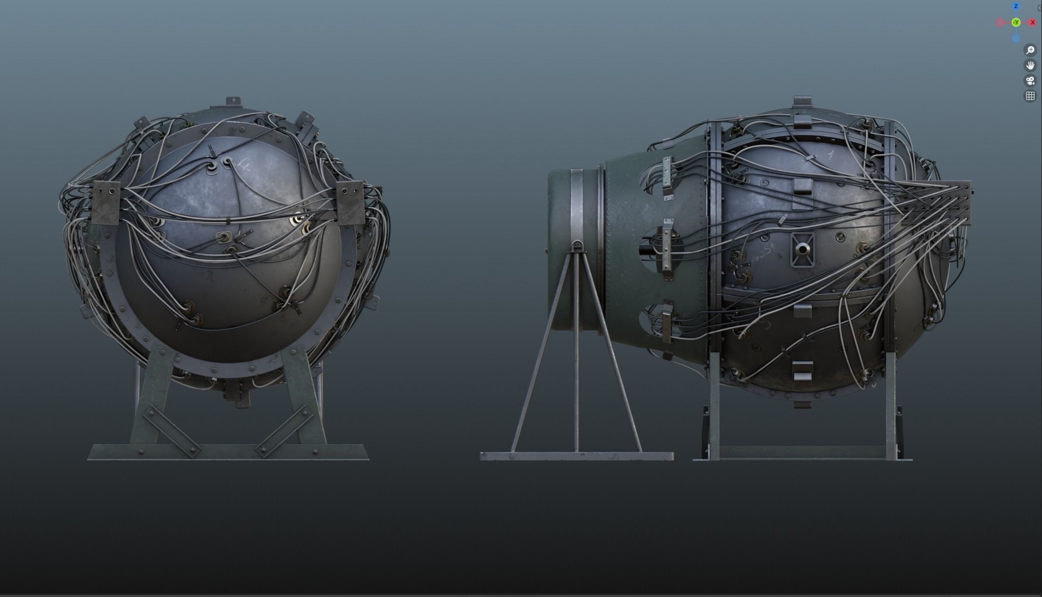 The Gadget world first atomic bomb Low-poly 3D model_24
