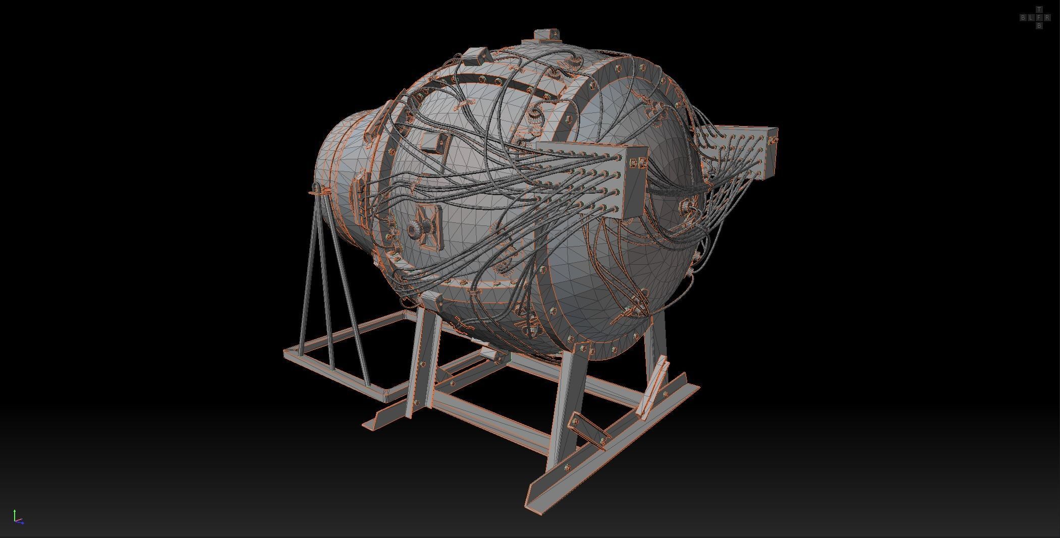 The Gadget world first atomic bomb Low-poly 3D model_26