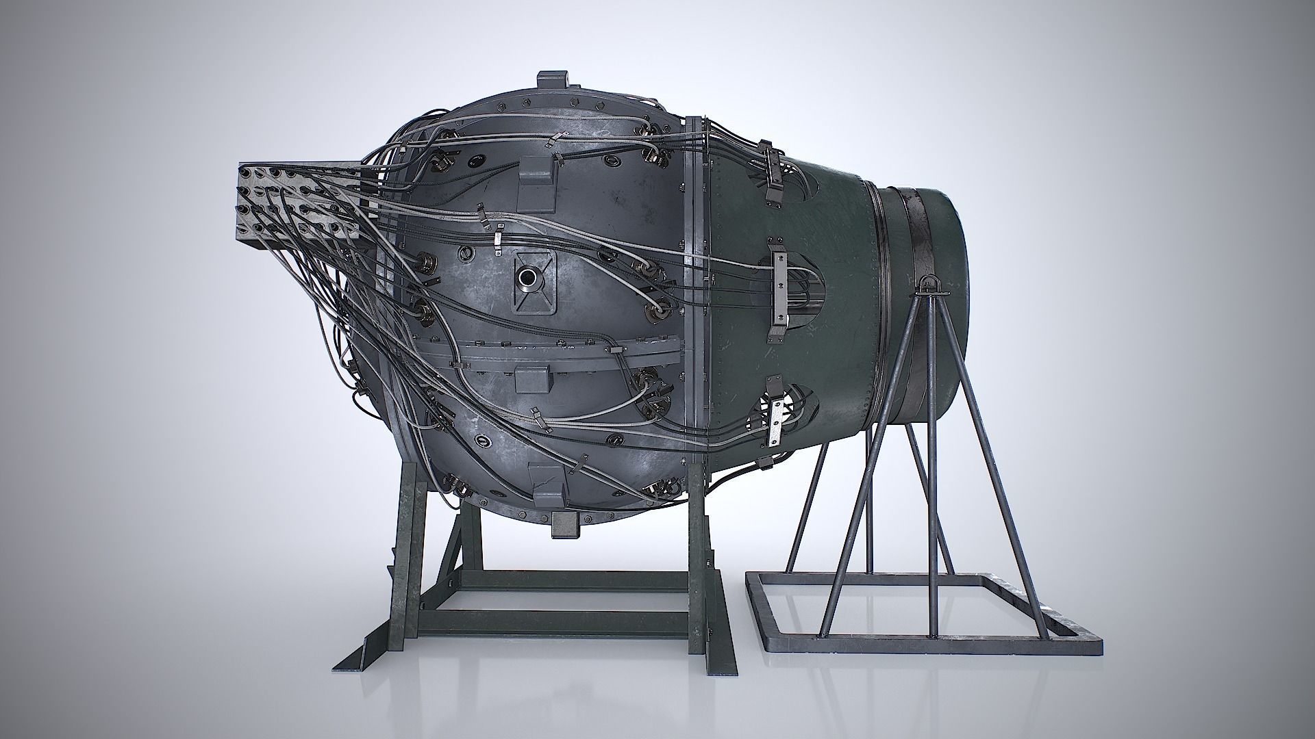The Gadget world first atomic bomb Low-poly 3D model_9