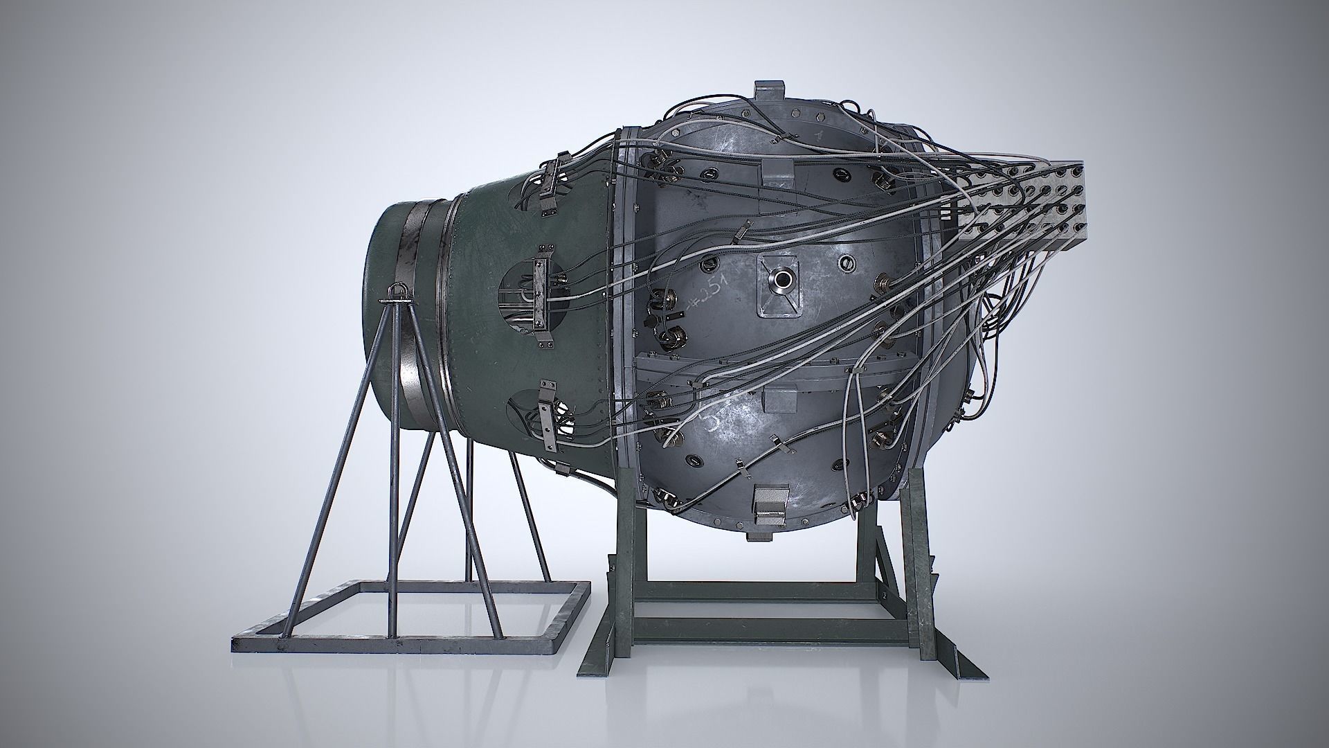 The Gadget world first atomic bomb Low-poly 3D model_10