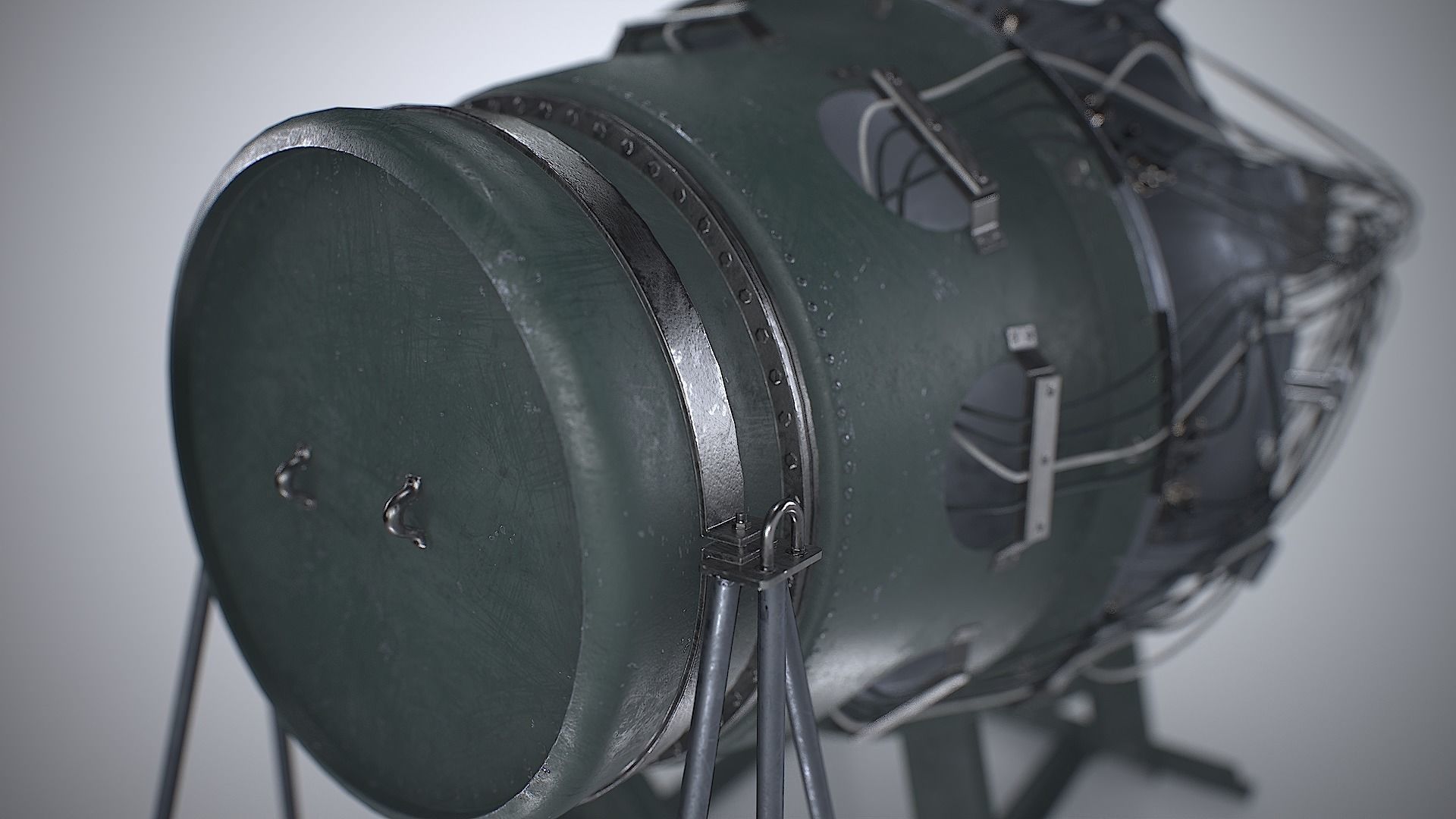 The Gadget world first atomic bomb Low-poly 3D model_17