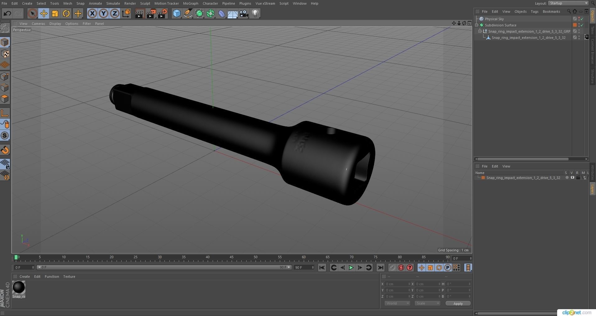 SO Snap Ring Impact Extension IMX52 Low-poly 3D model_31