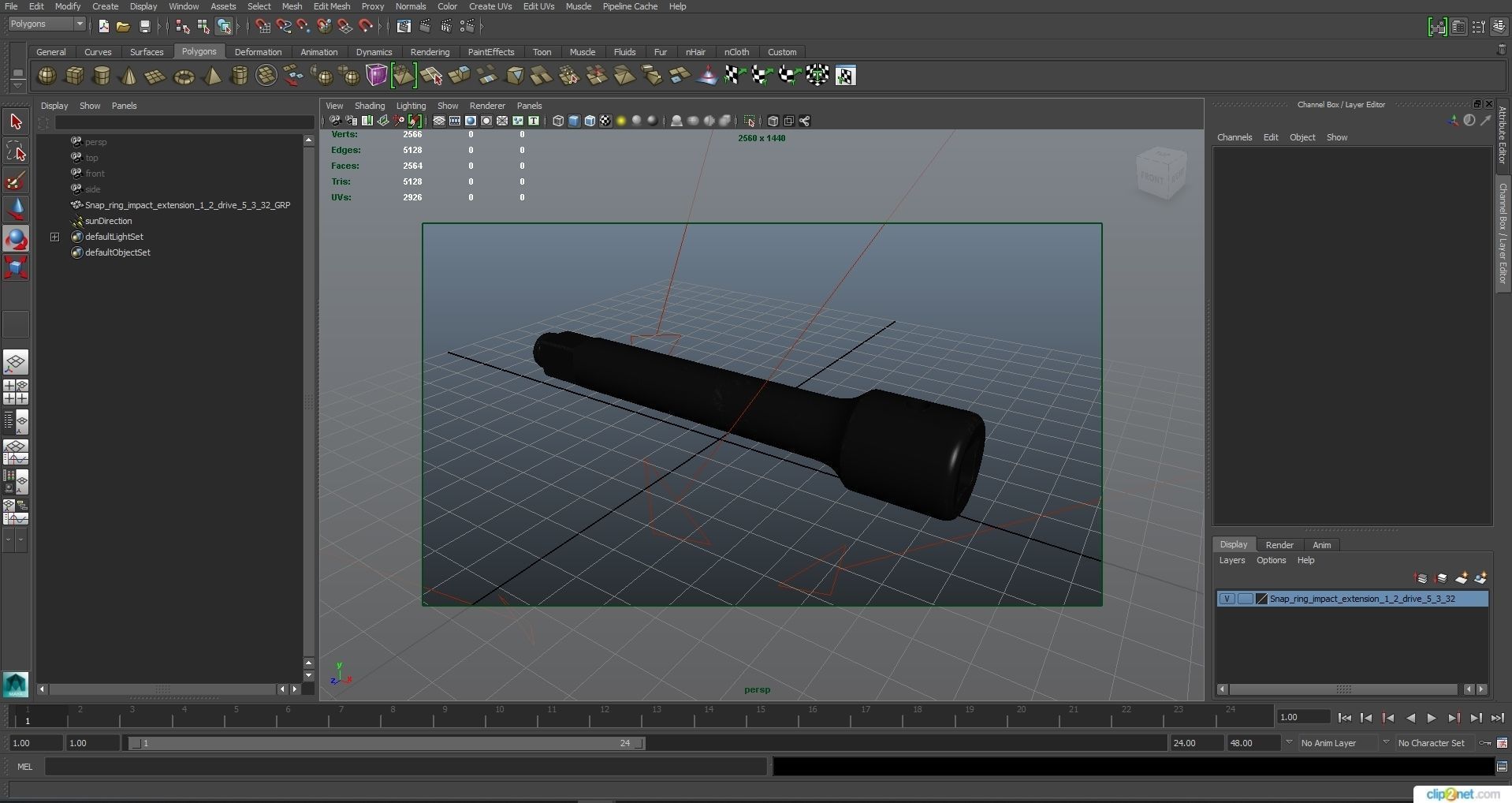SO Snap Ring Impact Extension IMX52 Low-poly 3D model_28