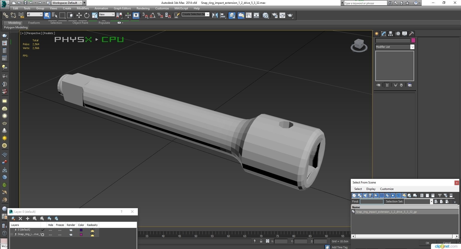 SO Snap Ring Impact Extension IMX52 Low-poly 3D model_26